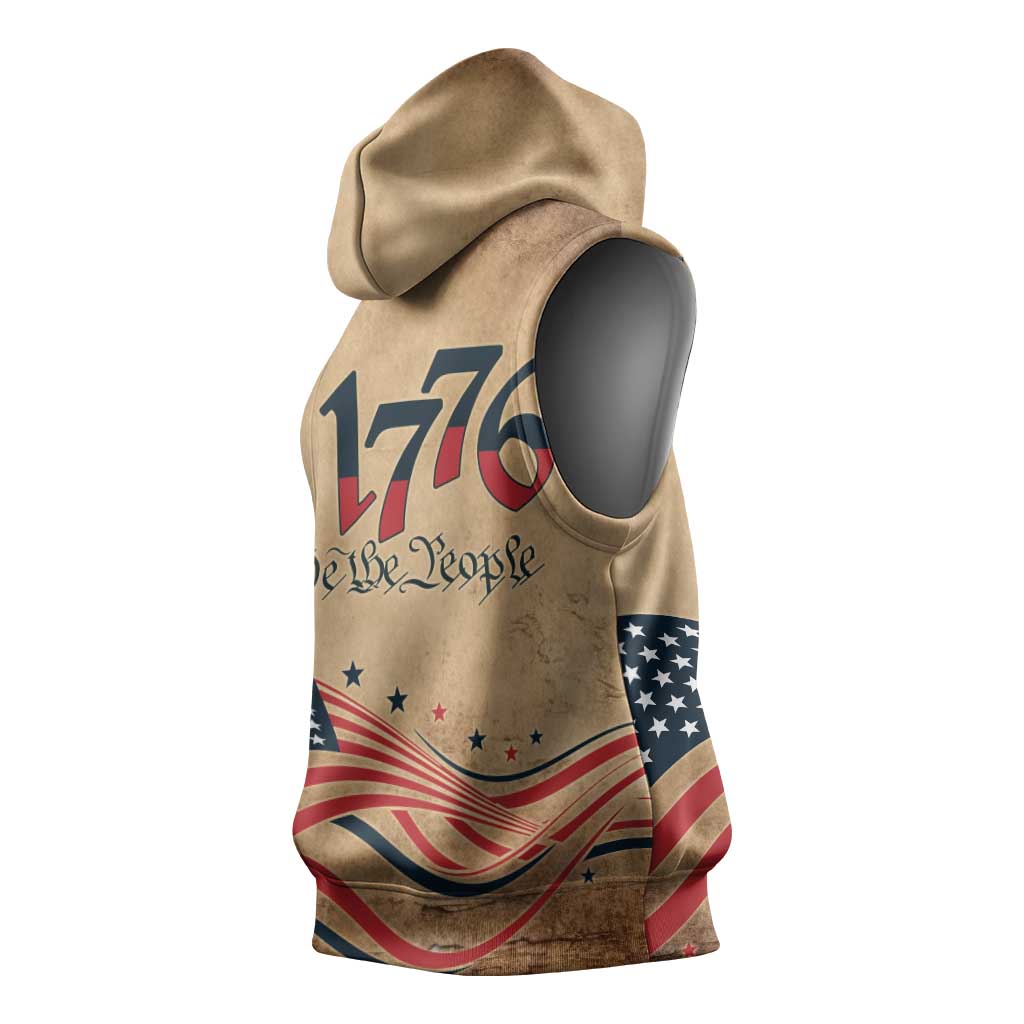 America 250th Anniversary Sleeveless Hoodie Eagle Us Flag July 4Th - Wonder Print Shop