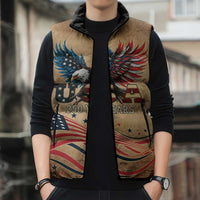 America 250th Anniversary Sleeveless Puffer Jacket Eagle Us Flag July 4Th - Wonder Print Shop