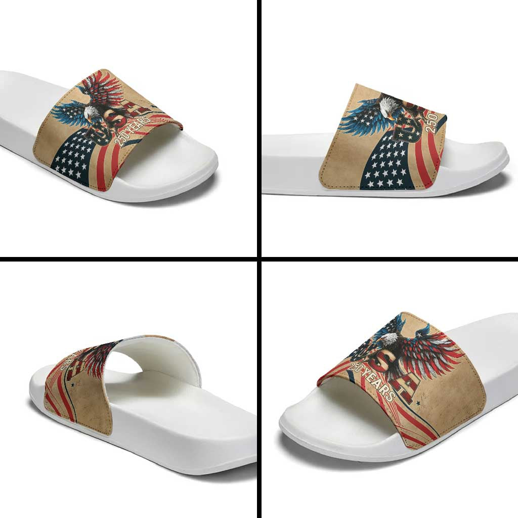 America 250th Anniversary Slide Sandals Eagle Us Flag July 4Th - Wonder Print Shop