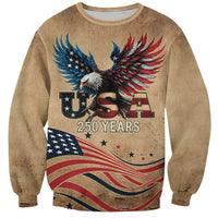 America 250th Anniversary Sweatshirt Eagle Us Flag July 4Th - Wonder Print Shop