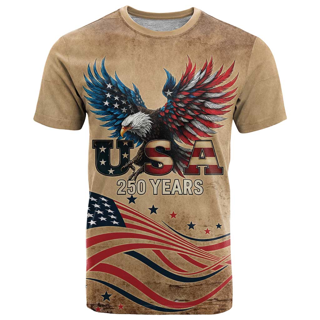 America 250th Anniversary T Shirt Eagle Us Flag July 4Th - Wonder Print Shop