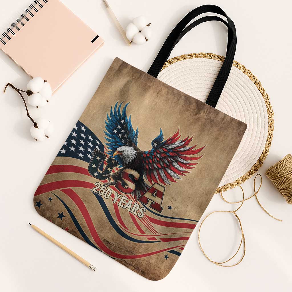 America 250th Anniversary Tote Bag Eagle Us Flag July 4Th - Wonder Print Shop