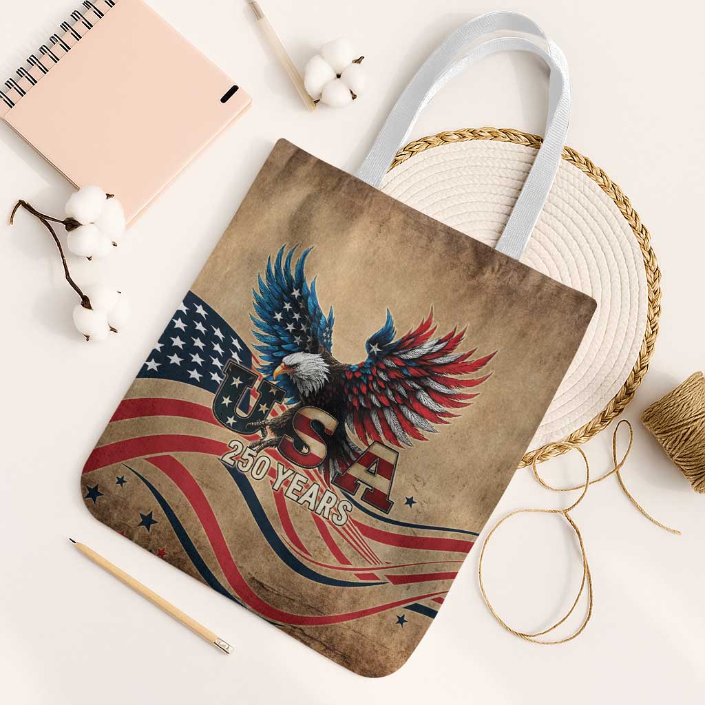 America 250th Anniversary Tote Bag Eagle Us Flag July 4Th - Wonder Print Shop