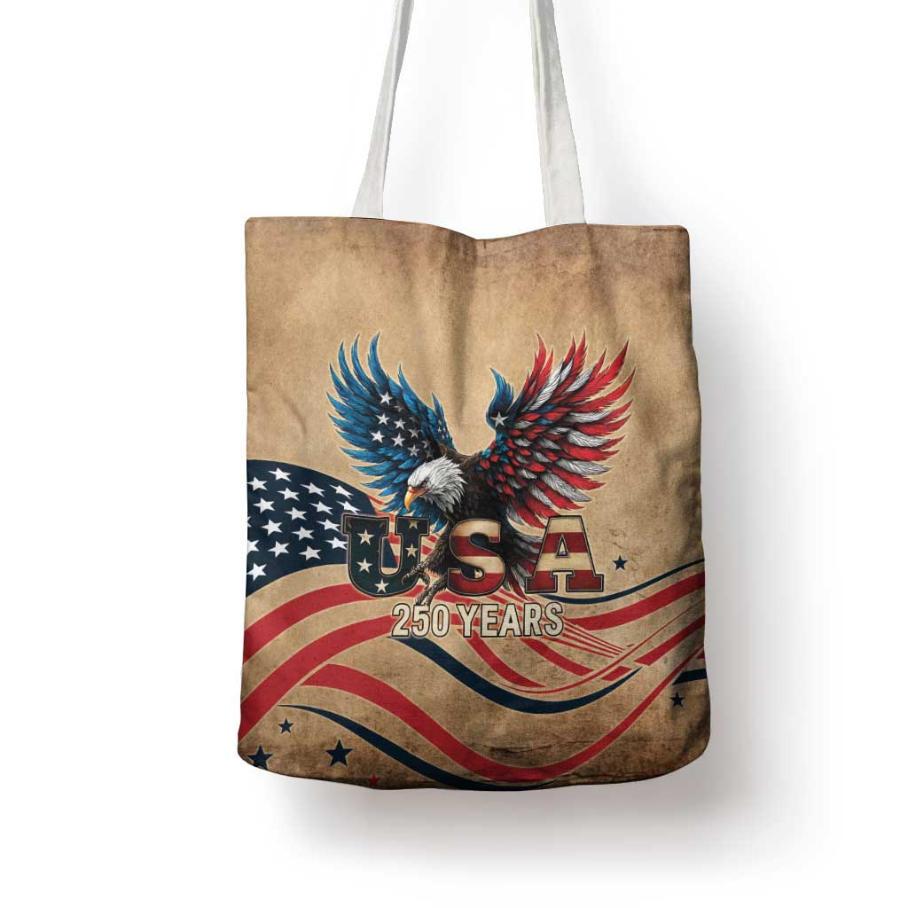 America 250th Anniversary Tote Bag Eagle Us Flag July 4Th - Wonder Print Shop