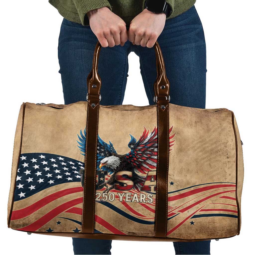 America 250th Anniversary Travel Bag Eagle Us Flag July 4Th - Wonder Print Shop