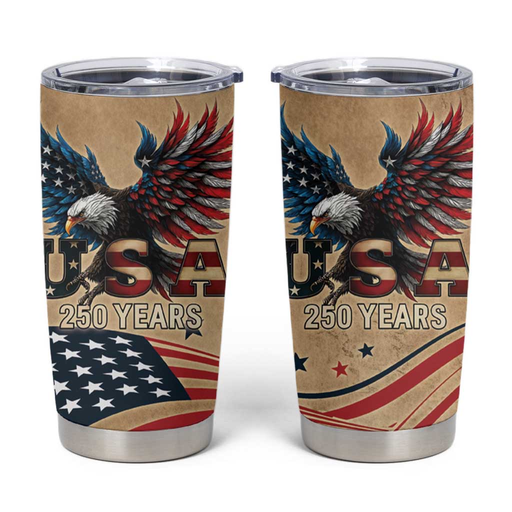America 250th Anniversary Tumbler Cup Eagle Us Flag July 4Th - Wonder Print Shop