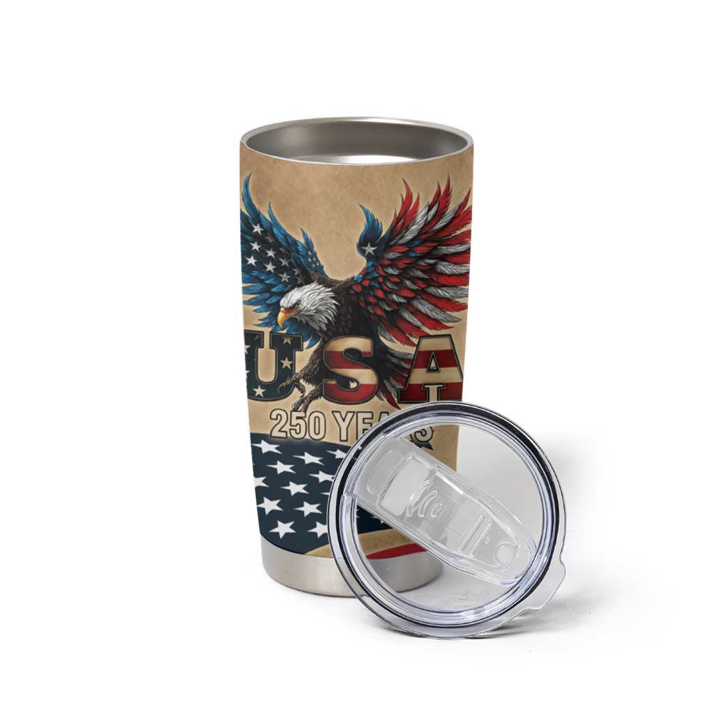America 250th Anniversary Tumbler Cup Eagle Us Flag July 4Th - Wonder Print Shop