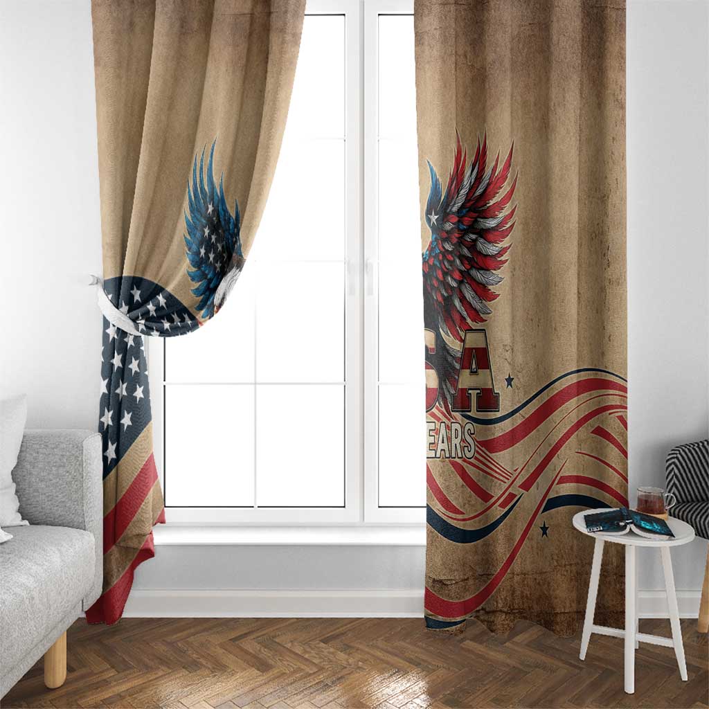 America 250th Anniversary Window Curtain Eagle Us Flag July 4Th - Wonder Print Shop