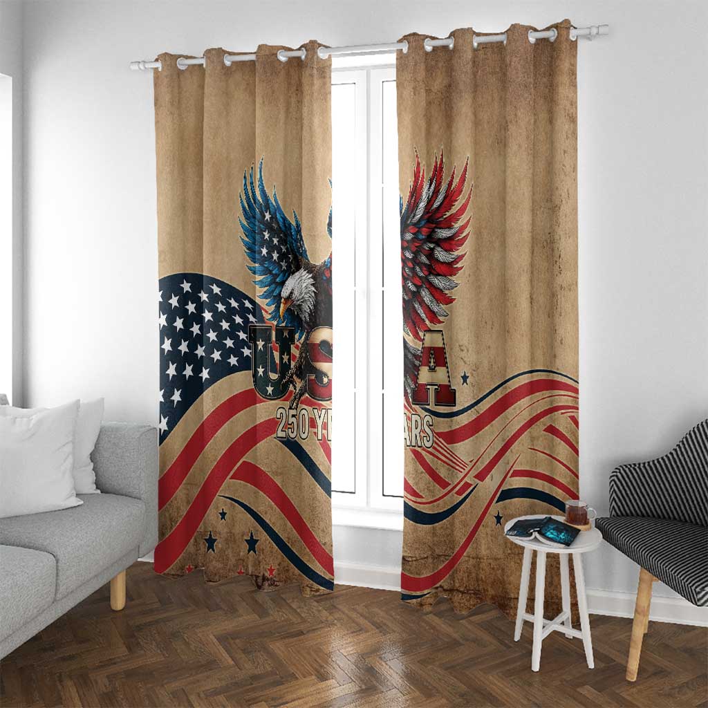 America 250th Anniversary Window Curtain Eagle Us Flag July 4Th - Wonder Print Shop