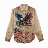 America 250th Anniversary Women Casual Shirt Eagle Us Flag July 4Th - Wonder Print Shop