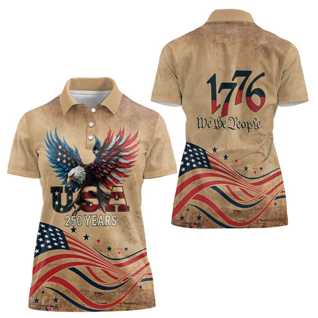America 250th Anniversary Women Polo Shirt Eagle Us Flag July 4Th - Wonder Print Shop