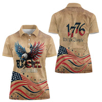 America 250th Anniversary Women Polo Shirt Eagle Us Flag July 4Th - Wonder Print Shop