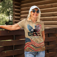 America 250th Anniversary Women Polo Shirt Eagle Us Flag July 4Th - Wonder Print Shop