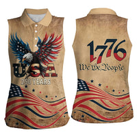 America 250th Anniversary Women Sleeveless Polo Shirt Eagle Us Flag July 4Th - Wonder Print Shop