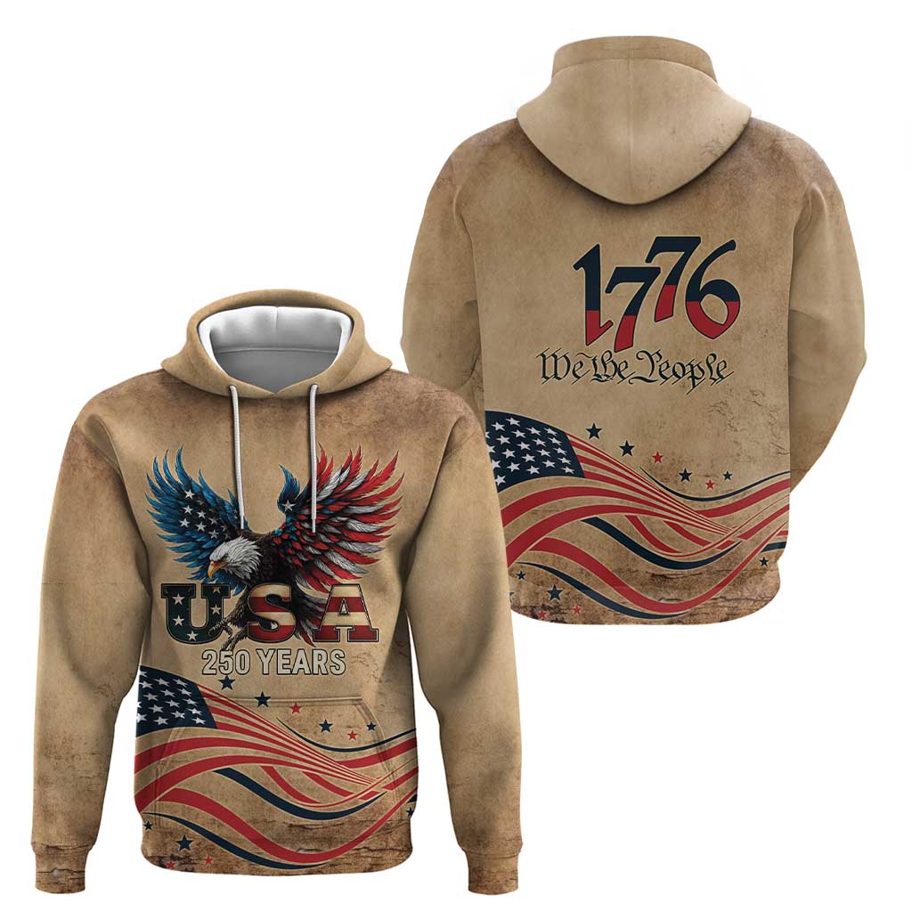 America 250th Anniversary Zip Hoodie Eagle Us Flag July 4Th - Wonder Print Shop