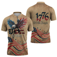 America 250th Anniversary Zipper Polo Shirt Eagle Us Flag July 4Th - Wonder Print Shop