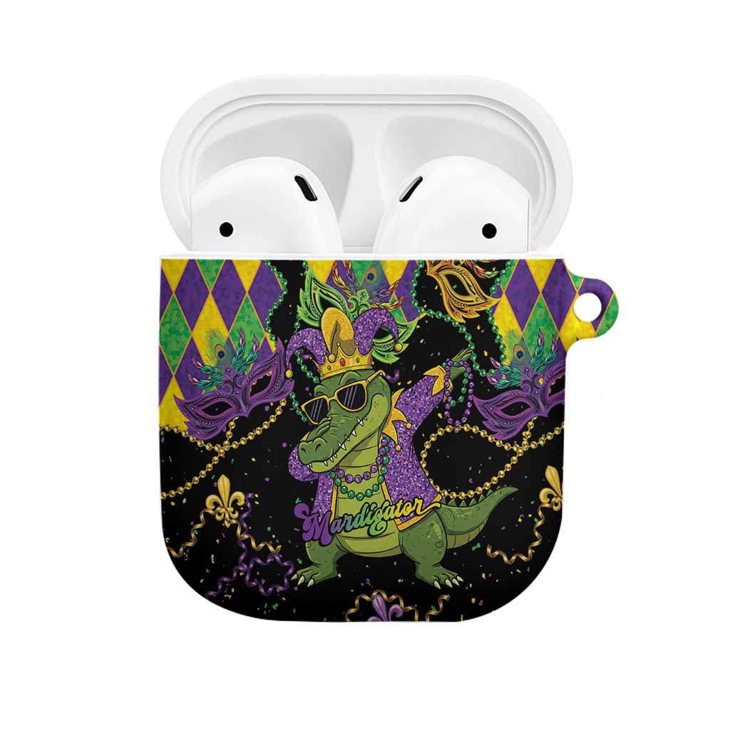 Mardi Gras Alligator AirPods Case Mardigator On Tuesdays We Wear Beads - Wonder Print Shop