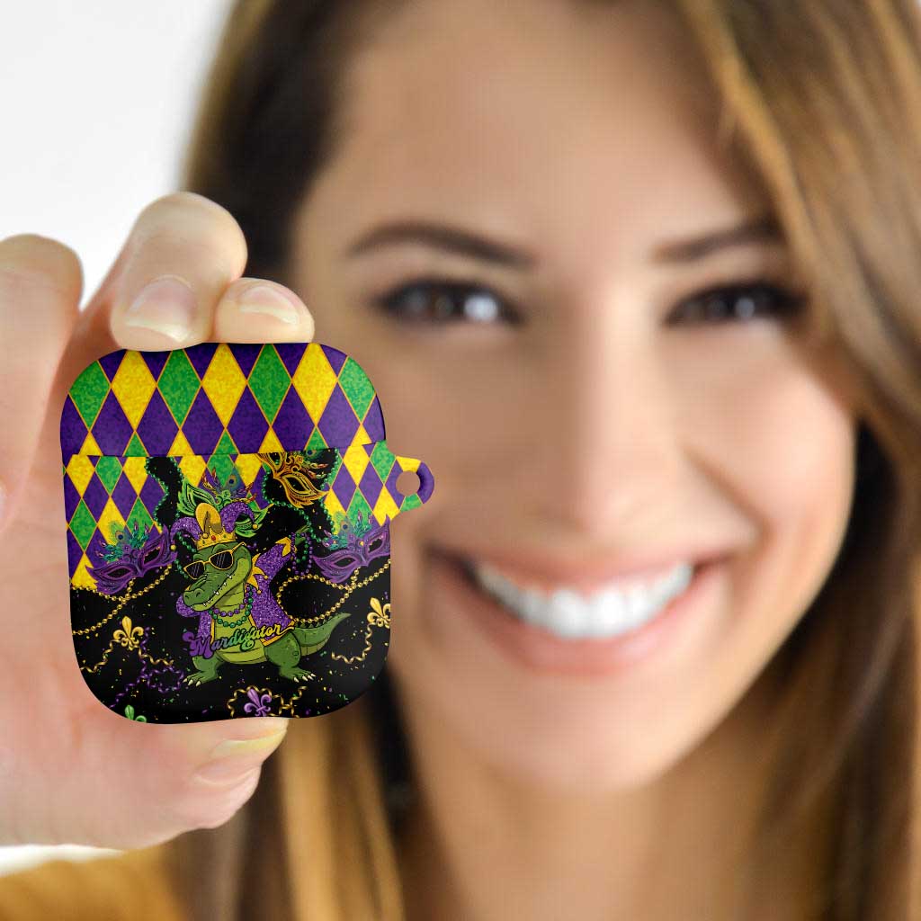 Mardi Gras Alligator AirPods Case Mardigator On Tuesdays We Wear Beads - Wonder Print Shop