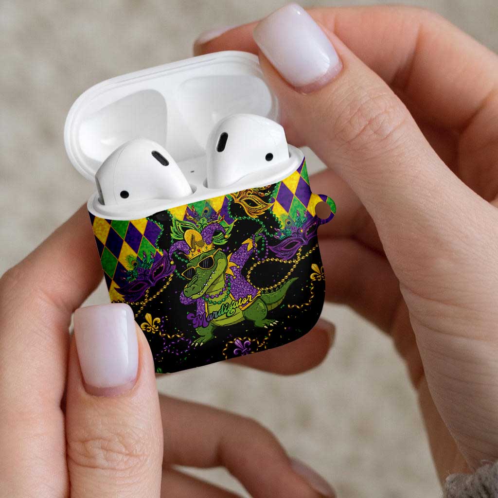Mardi Gras Alligator AirPods Case Mardigator On Tuesdays We Wear Beads - Wonder Print Shop