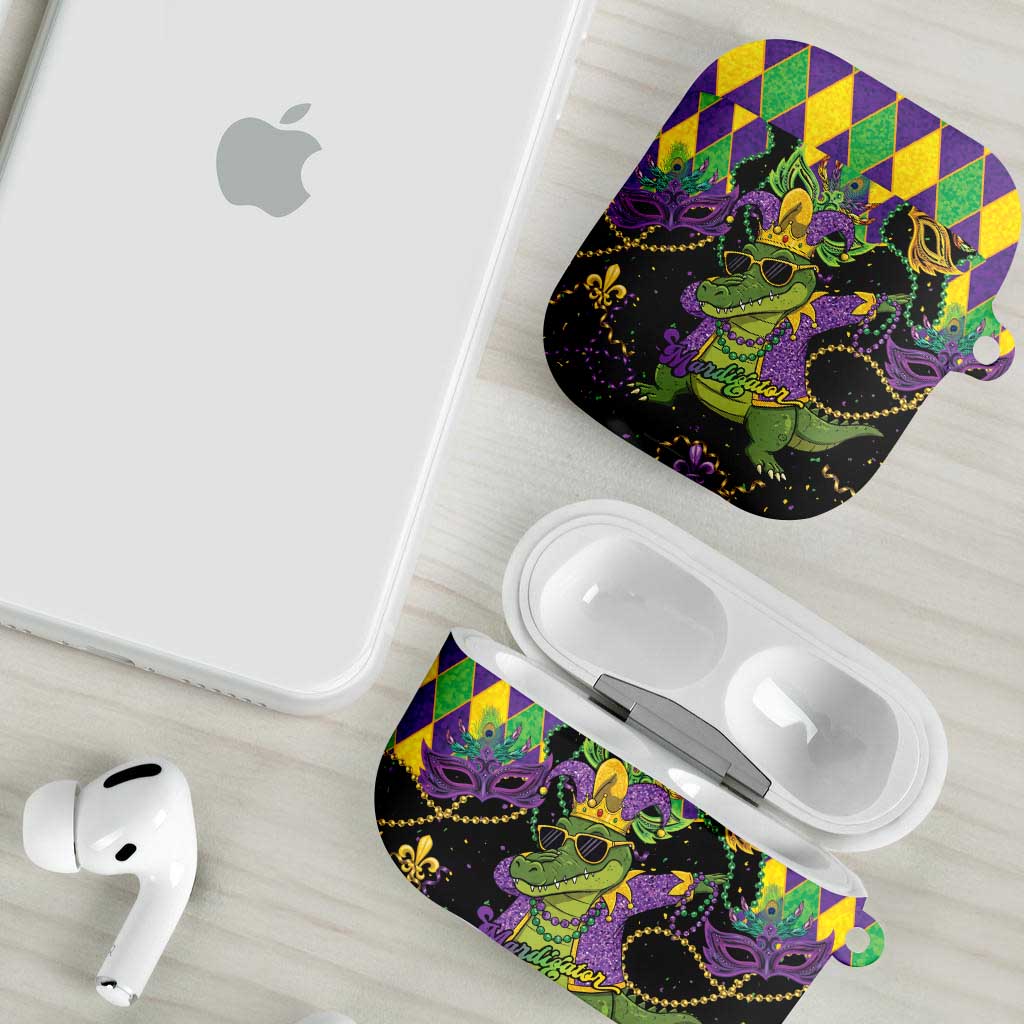 Mardi Gras Alligator AirPods Case Mardigator On Tuesdays We Wear Beads - Wonder Print Shop