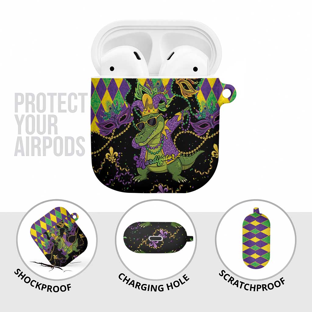 Mardi Gras Alligator AirPods Case Mardigator On Tuesdays We Wear Beads - Wonder Print Shop