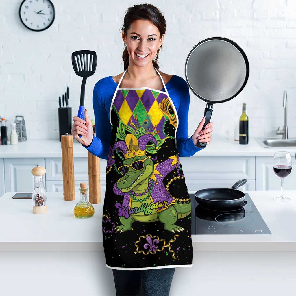 Mardi Gras Alligator Apron Mardigator On Tuesdays We Wear Beads - Wonder Print Shop