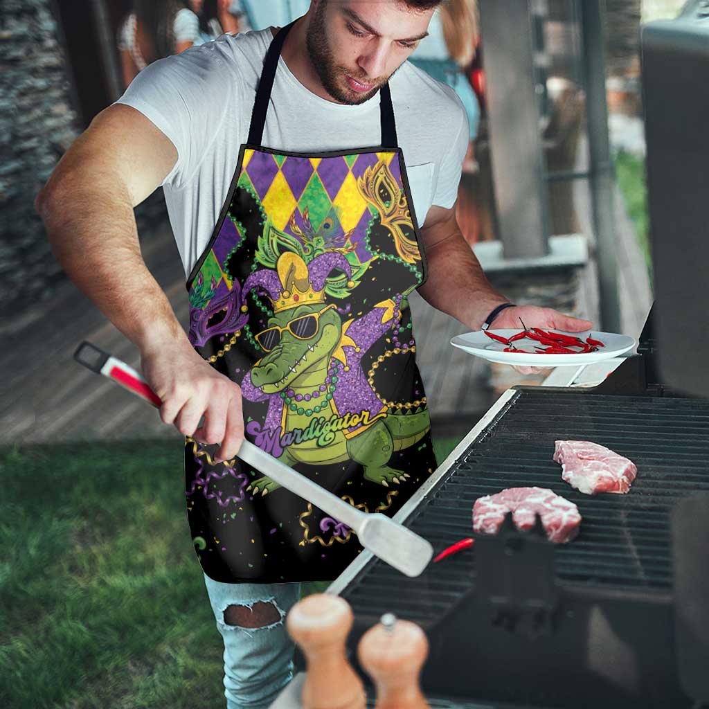 Mardi Gras Alligator Apron Mardigator On Tuesdays We Wear Beads - Wonder Print Shop