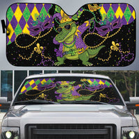 Mardi Gras Alligator Auto Sun Shade Mardigator On Tuesdays We Wear Beads - Wonder Print Shop