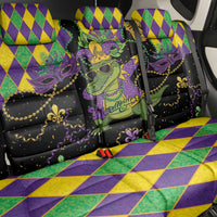 Mardi Gras Alligator Back Car Seat Cover Mardigator On Tuesdays We Wear Beads - Wonder Print Shop