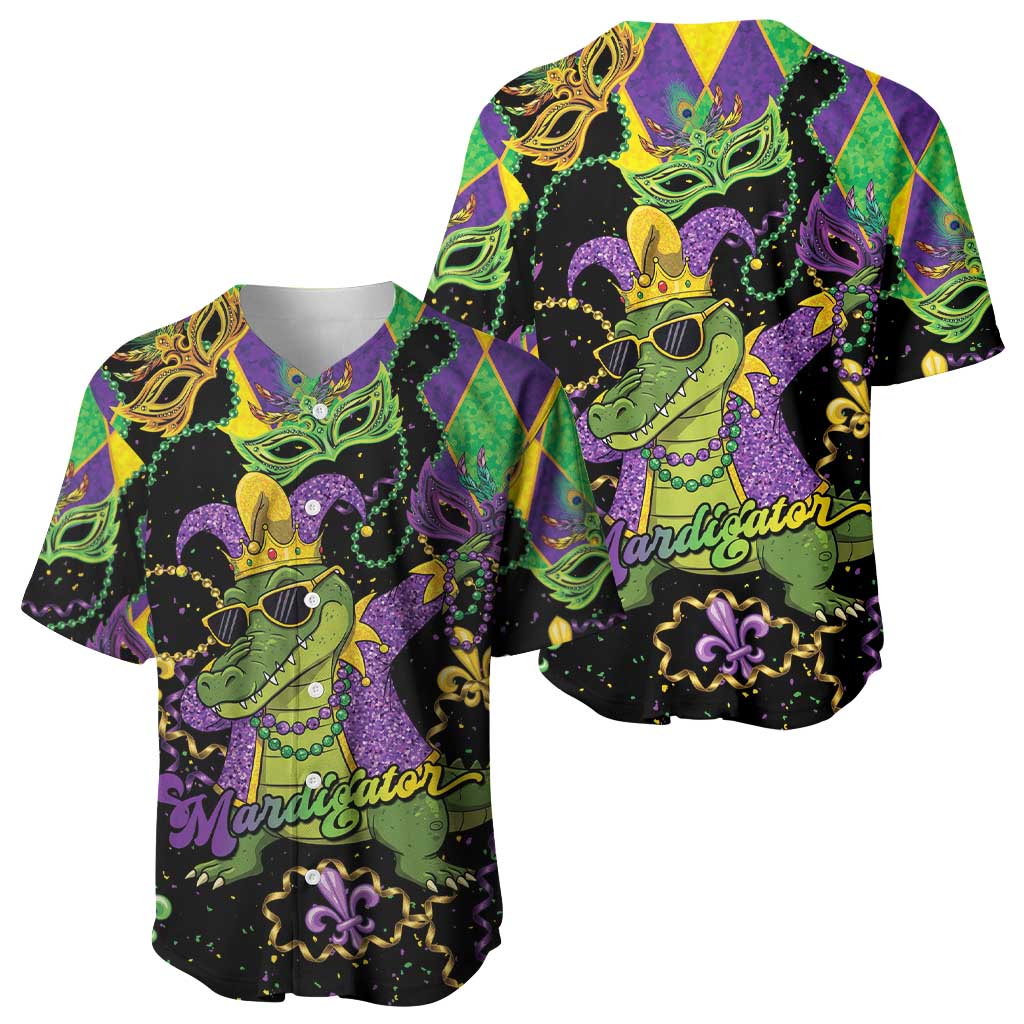 Mardi Gras Alligator Baseball Jersey Mardigator On Tuesdays We Wear Beads - Wonder Print Shop