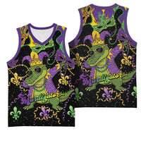 Mardi Gras Alligator Basketball Jersey Mardigator On Tuesdays We Wear Beads - Wonder Print Shop