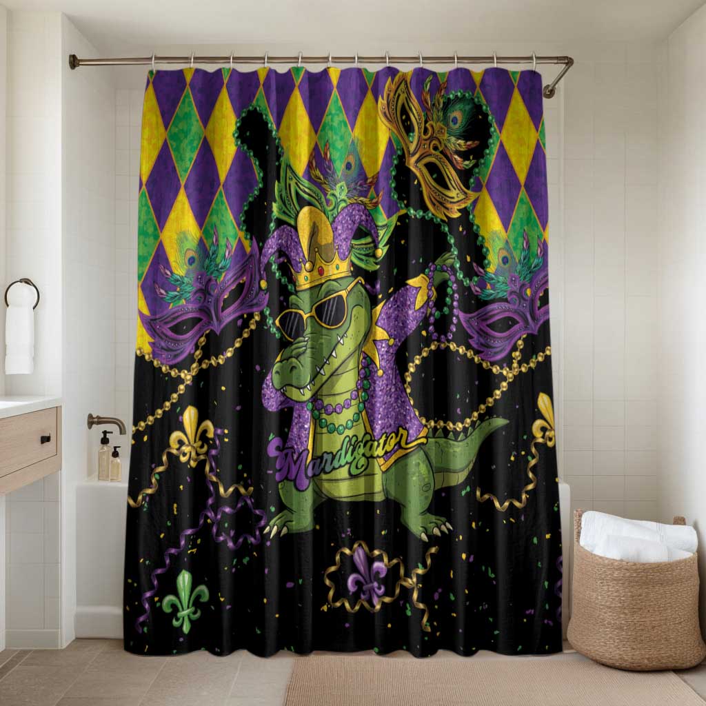 Mardi Gras Alligator Bathroom Set Mardigator On Tuesdays We Wear Beads - Wonder Print Shop