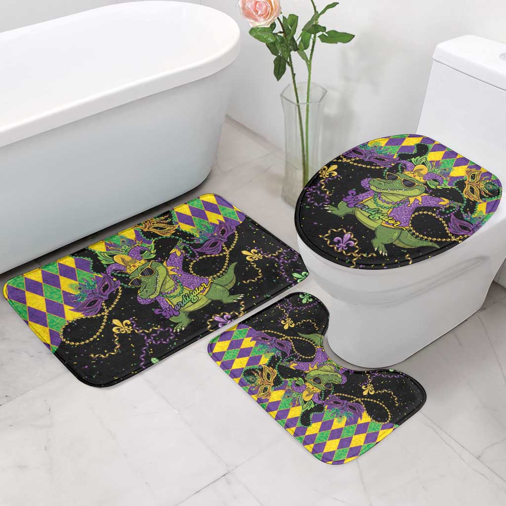 Mardi Gras Alligator Bathroom Set Mardigator On Tuesdays We Wear Beads - Wonder Print Shop