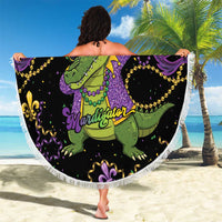 Mardi Gras Alligator Beach Blanket Mardigator On Tuesdays We Wear Beads - Wonder Print Shop