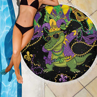 Mardi Gras Alligator Beach Blanket Mardigator On Tuesdays We Wear Beads - Wonder Print Shop
