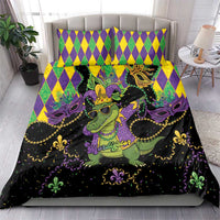 Mardi Gras Alligator Bedding Set Mardigator On Tuesdays We Wear Beads - Wonder Print Shop