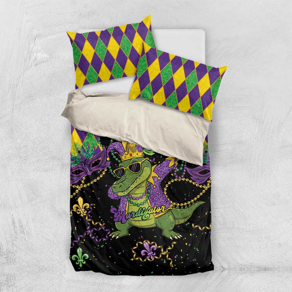 Mardi Gras Alligator Bedding Set Mardigator On Tuesdays We Wear Beads - Wonder Print Shop