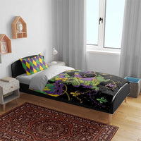Mardi Gras Alligator Bedding Set Mardigator On Tuesdays We Wear Beads - Wonder Print Shop