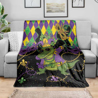 Mardi Gras Alligator Blanket Mardigator On Tuesdays We Wear Beads - Wonder Print Shop