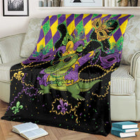 Mardi Gras Alligator Blanket Mardigator On Tuesdays We Wear Beads - Wonder Print Shop
