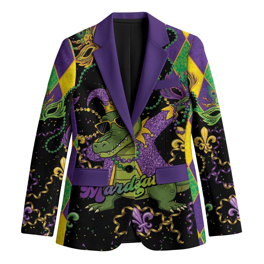 Mardi Gras Alligator Blazer Mardigator On Tuesdays We Wear Beads - Wonder Print Shop