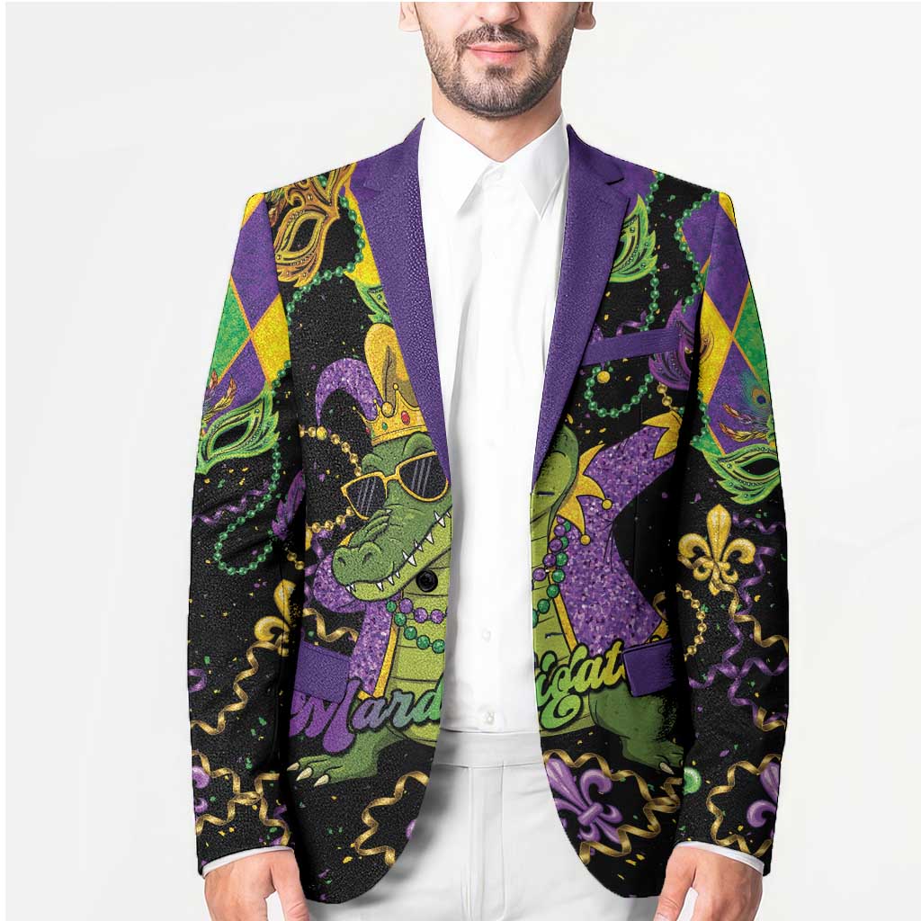 Mardi Gras Alligator Blazer Mardigator On Tuesdays We Wear Beads - Wonder Print Shop