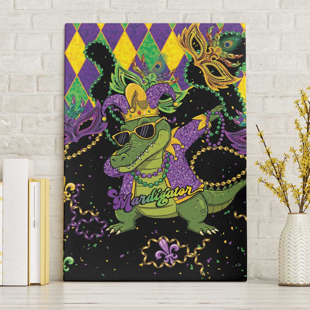 Mardi Gras Alligator Canvas Wall Art Mardigator On Tuesdays We Wear Beads - Wonder Print Shop