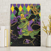 Mardi Gras Alligator Canvas Wall Art Mardigator On Tuesdays We Wear Beads - Wonder Print Shop
