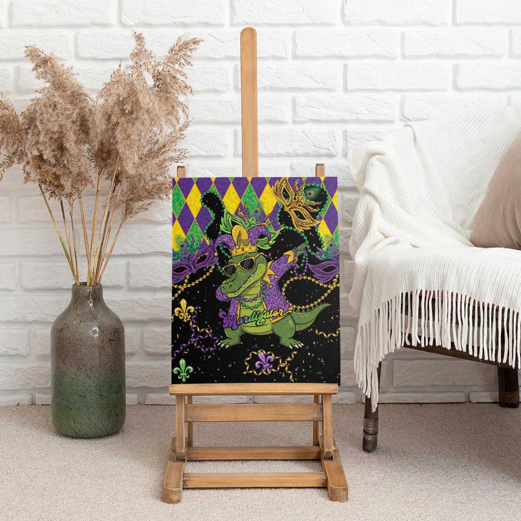 Mardi Gras Alligator Canvas Wall Art Mardigator On Tuesdays We Wear Beads - Wonder Print Shop