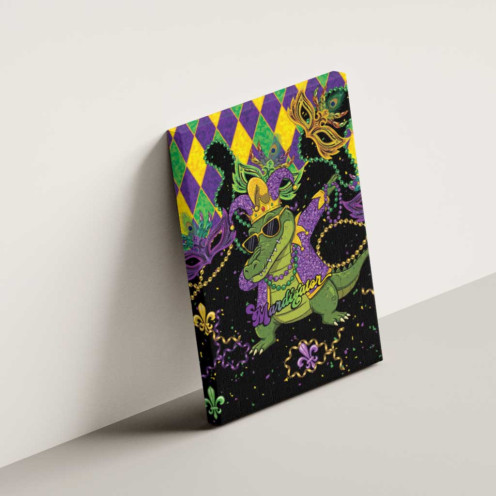 Mardi Gras Alligator Canvas Wall Art Mardigator On Tuesdays We Wear Beads - Wonder Print Shop