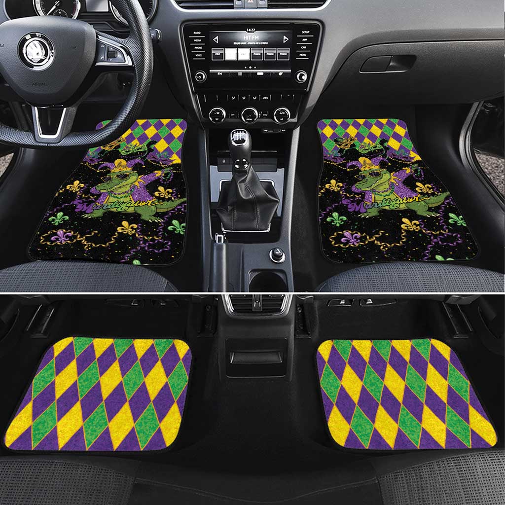 Mardi Gras Alligator Car Mats Mardigator On Tuesdays We Wear Beads - Wonder Print Shop