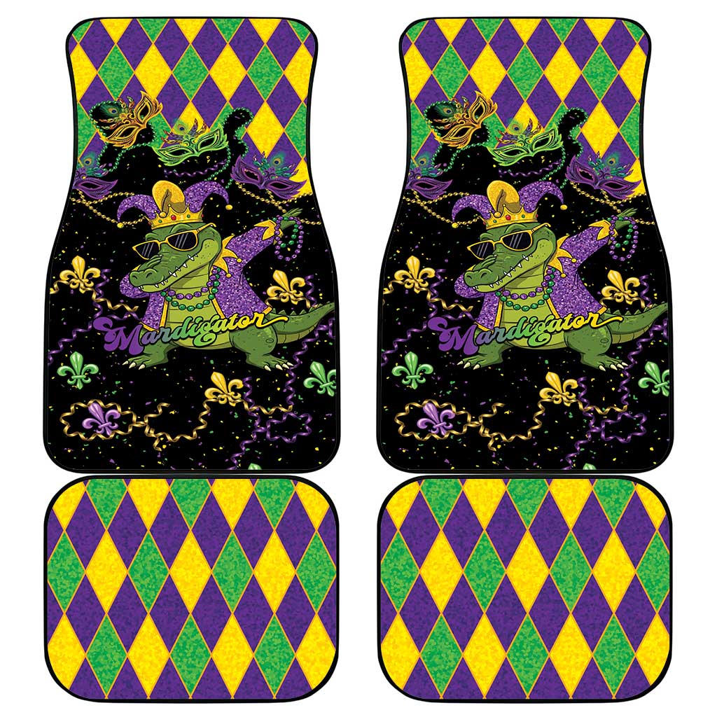 Mardi Gras Alligator Car Mats Mardigator On Tuesdays We Wear Beads - Wonder Print Shop