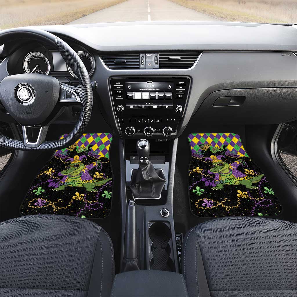 Mardi Gras Alligator Car Mats Mardigator On Tuesdays We Wear Beads - Wonder Print Shop