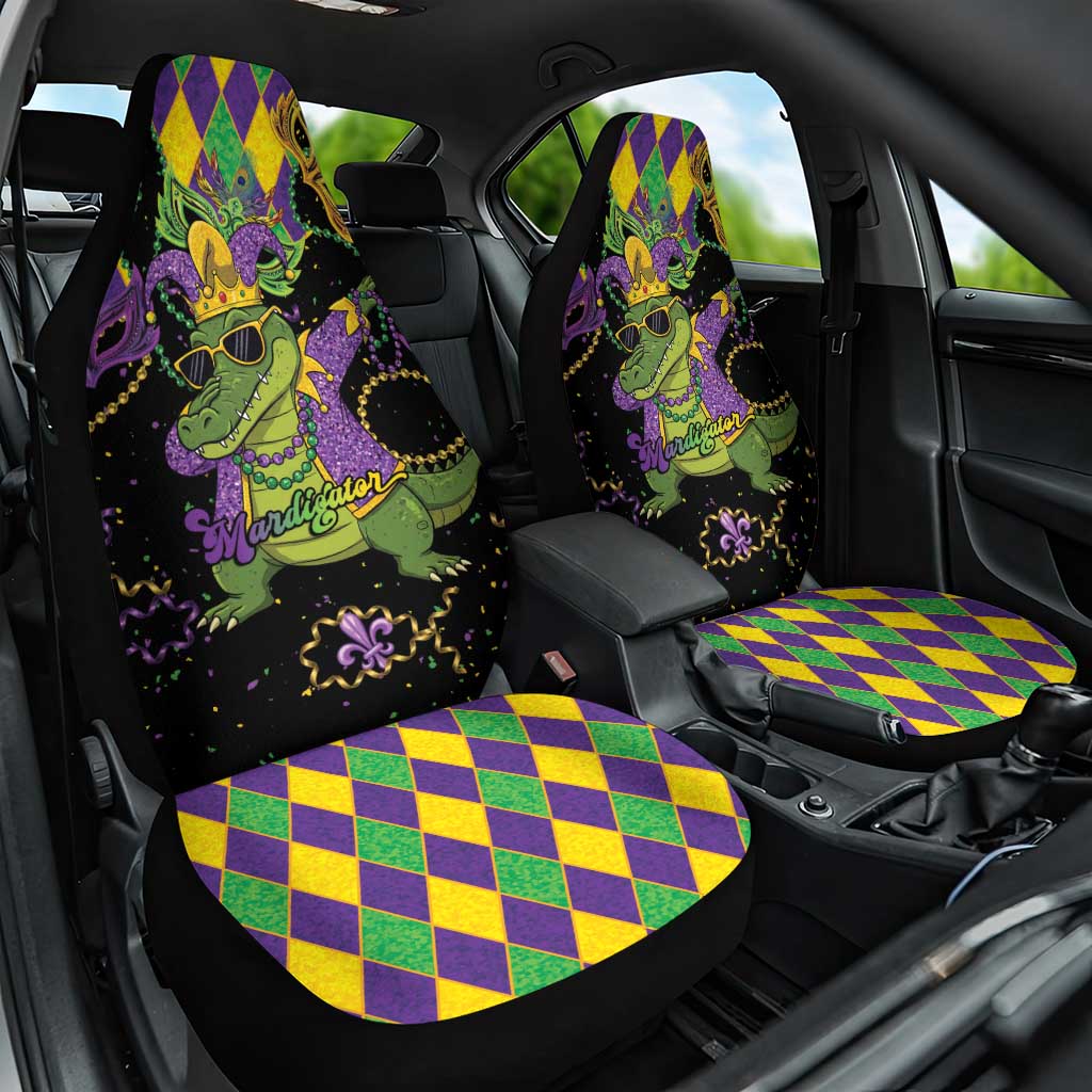 Mardi Gras Alligator Car Seat Cover Mardigator On Tuesdays We Wear Beads - Wonder Print Shop